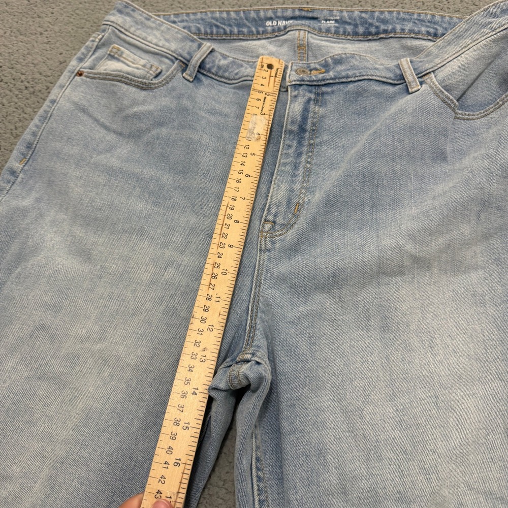 Old Navy Jeans Womens 18 Petite Extra High-Rise Flare Light Wash Blue Denim - Picture 9 of 14